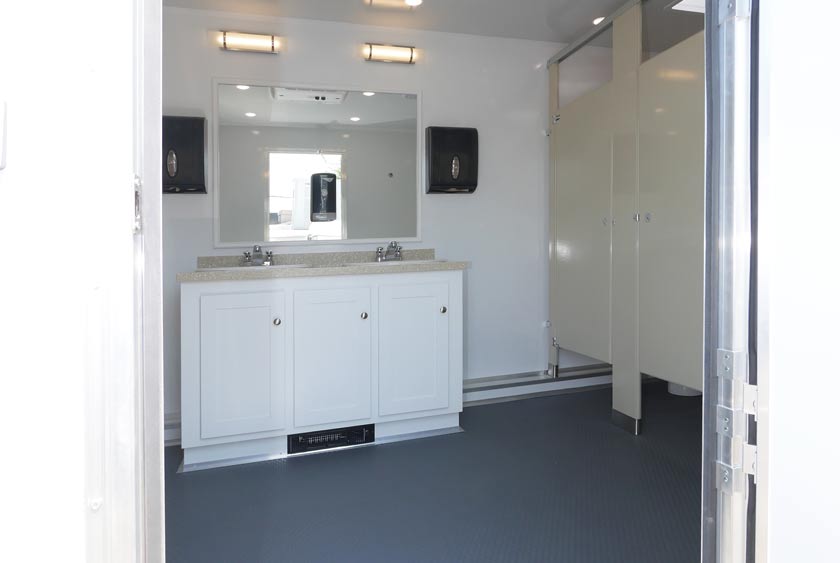 THE SANDSTONE RESTROOM TRAILER ENTRANCE