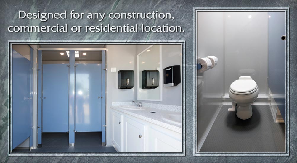 The Soapstone Restroom Trailer Designed For Any Construction, Commerical Or Residential Location