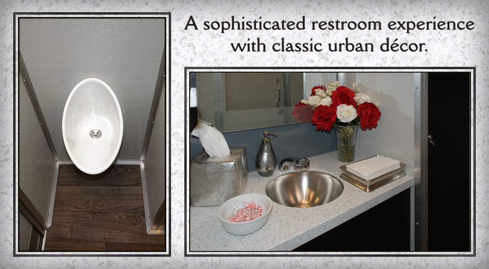 The SOHO Luxury Restroom Trailer Is A Sophisticated Restroom Experience With Classic Urban Decor