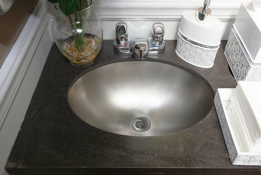 STAINLESS STEEL SINKS WITH MOEN AUTOMATIC SHUTOFF FAUCETS