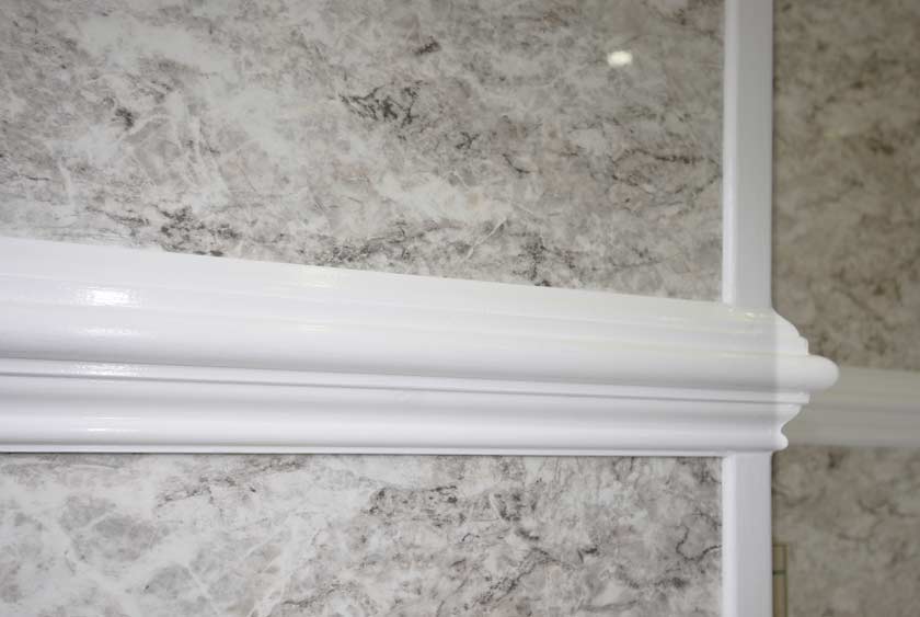 WHITE WOOD TRIM BASE MOLDINGS, CHAIR RAIL MOLDINGS AND CROWN MOLDINGS