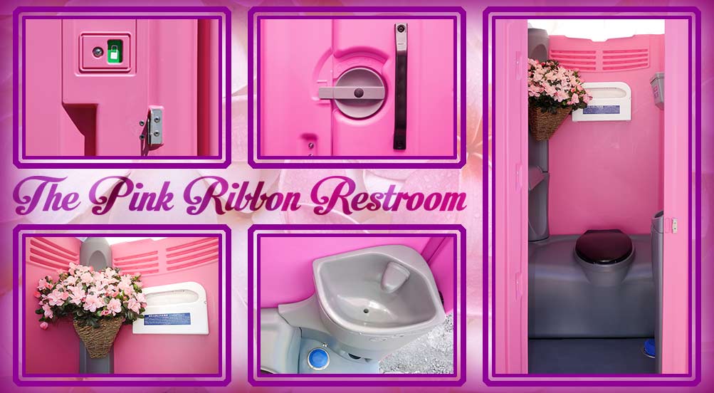 The Pink Ribbon Fluorescent Pink Portable Restroom