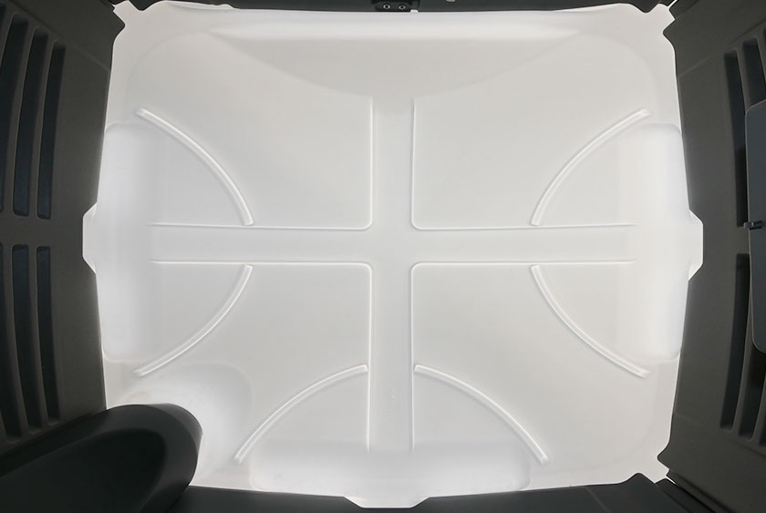 TRANSLUCENT ROOF ALLOWS NATURAL LIGHT TO FILTER IN