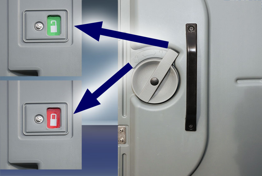 LARGE LOCKING KNOB WITH OUTSIDE OCCUPANCY INDICATOR