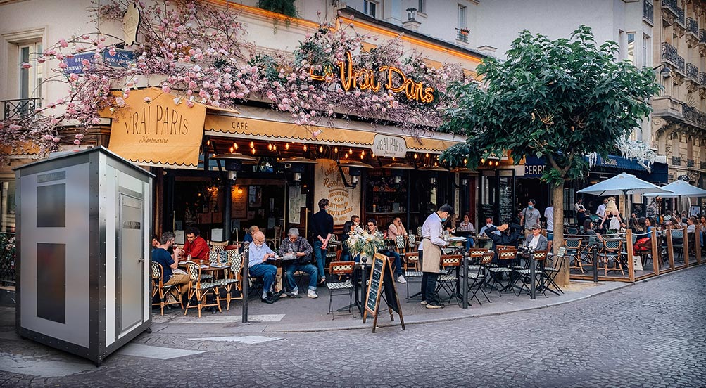 White Wash Portable Restroom | White Wash Portable Restroom in Use at a Dry Dock in New York